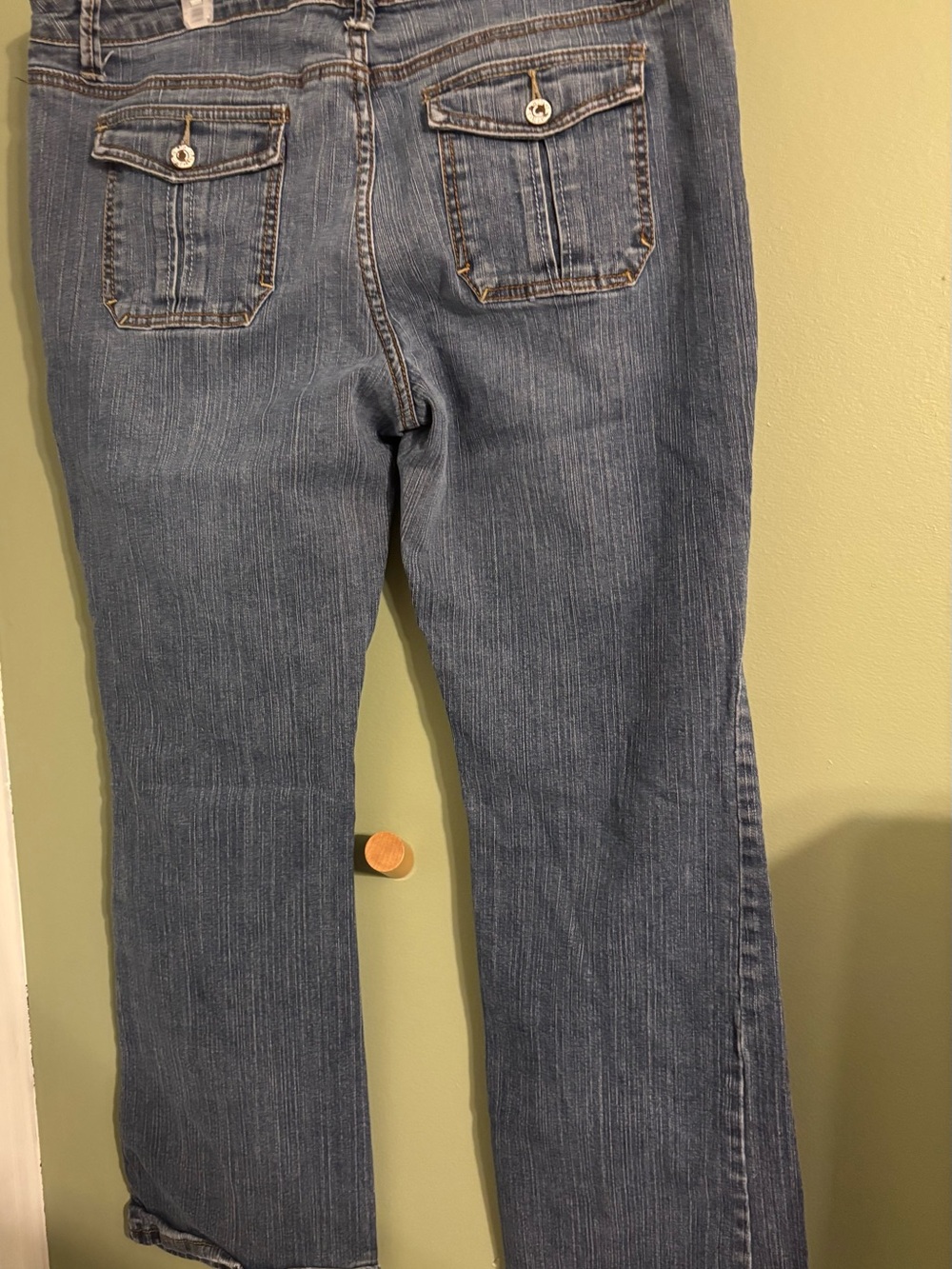 a.n.a Women's Blue Bootcut Jeans with Back Flap Pockets